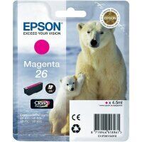 Original Epson 26 T2613 Magenta Druckerpatrone (6.2ml, ~220 Seiten)
