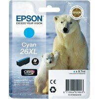 Original Epson 26 XL T2632 Cyan Druckerpatrone (9.7ml, ~700 Seiten, XL)