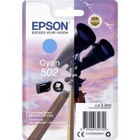 Original Epson 502 (C13T02V24010) Druckerpatrone Cyan (~165 Seiten)