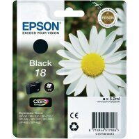 Original Epson 18 T1801 Schwarz Druckerpatrone (5.2ml, ~175 Seiten)