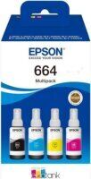 Original Epson 664 C13T664640 4er Pack Schwarz, Cyan, Magenta, Gelb (~70ml)