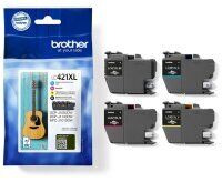 Original Brother LC-421 XL 4er Pack Schwarz, Cyan, Magenta, Gelb (~500 Seiten)