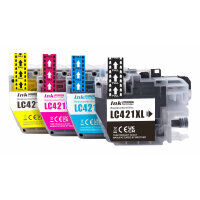 Kompatibel zu Brother LC-421 XL Druckerpatronen 4er Set Multipack Schwarz, Cyan, Magenta, Gelb
