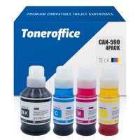 Kompatibel zu Canon GI-590 BK C M Y Nachfülltinte 4er Set Schwarz Cyan Magenta Gelb