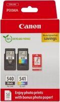 Original Canon PG-540 + CL-541 Doppelpack Druckerpatronen + Fotopapier
