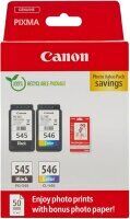 Original Canon PG-545+CL-546 Doppelpack Druckerpatronen +Fotopapier