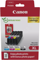 Original Canon CLI-551 XL 4er Spar Set Druckerpatronen Multipack BK C M Y +...
