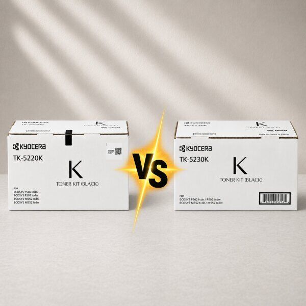 Kyocera TK-5220 vs Kyocera TK-5230 – Unterschiede bei Reichweite und Kosten