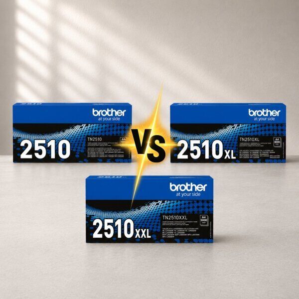 Brother TN-2510 vs Brother TN-2510XL vs Brother TN-2510XXL – Unterschiede bei Reichweite und Kosten