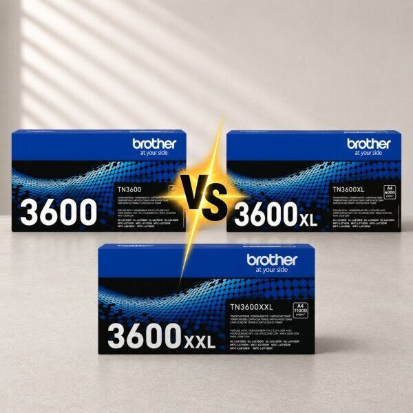 Brother TN-3600 vs Brother TN-3600XL vs Brother TN-3600XXL – Unterschiede bei Reichweite und Kosten
