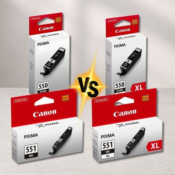 Canon PGI-550 / CLI-551 vs Canon PGI-550 XL / CLI-551 XL – Unterschiede bei Reichweite und Kosten