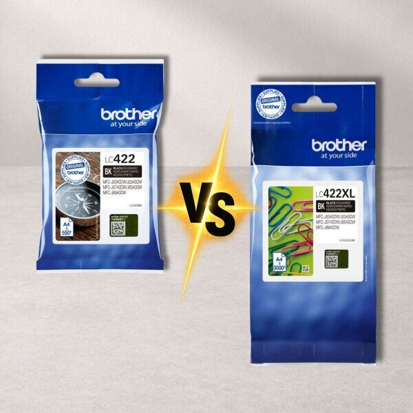 Brother LC-422 vs Brother LC-422XL – Unterschiede bei Reichweite und Kosten