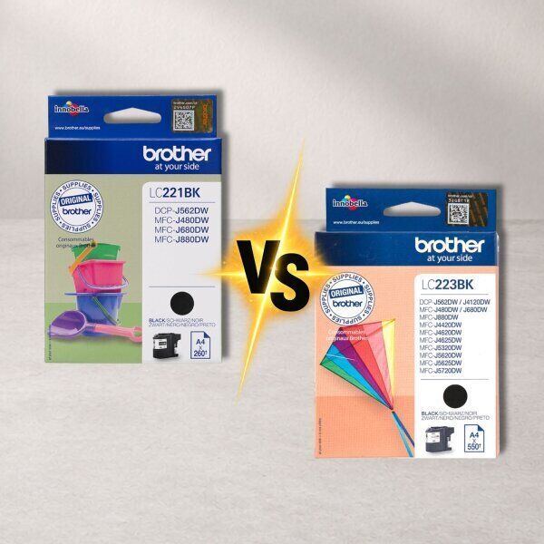 Brother LC-221 vs. Brother LC-223 – Unterschiede bei Reichweite und Kosten